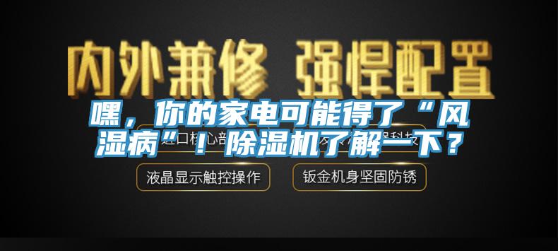 嘿，你的家電可能得了“風(fēng)濕病”！除濕機了解一下？