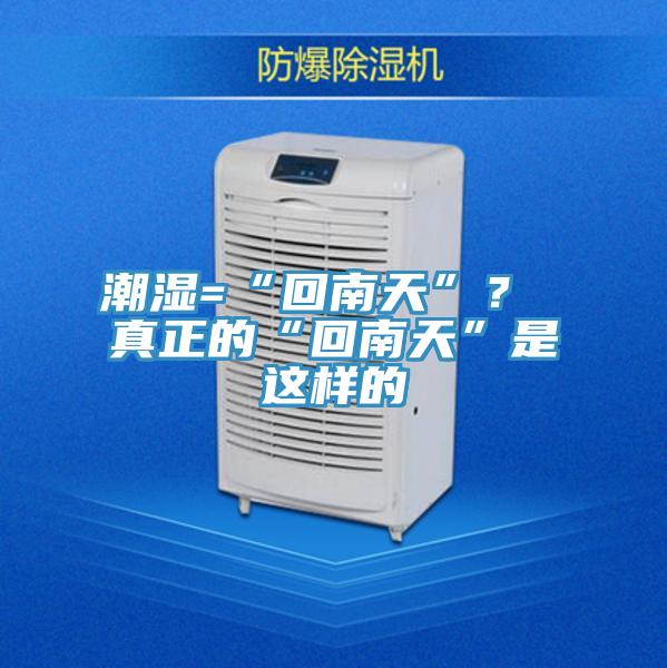 潮濕=“回南天”？ 真正的“回南天”是這樣的