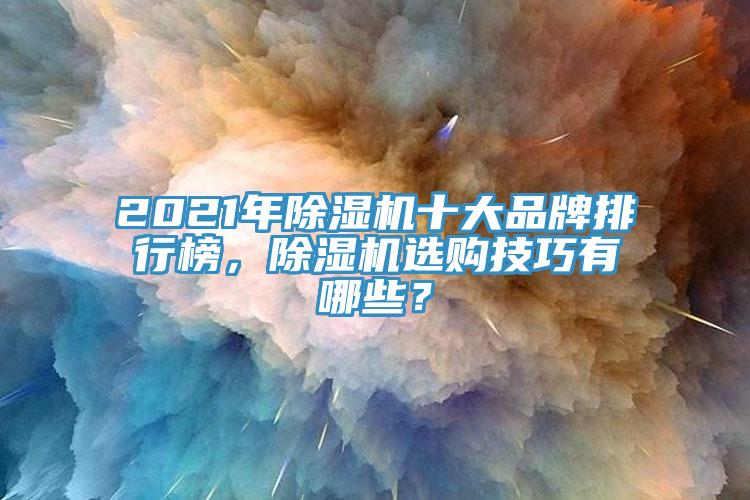 2021年除濕機十大品牌排行榜，除濕機選購技巧有哪些？