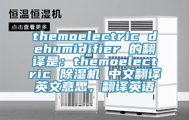 themoelectric dehumidifier 的翻譯是：themoelectric 除濕機 中文翻譯英文意思，翻譯英語