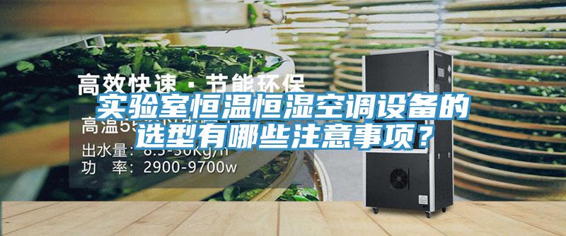 實驗室恒溫恒濕空調(diào)設備的選型有哪些注意事項？