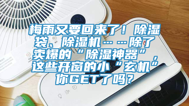 梅雨又要回來了！除濕袋、除濕機……除了賣爆的“除濕神器”，這些開窗的小“玄機”你GET了嗎？