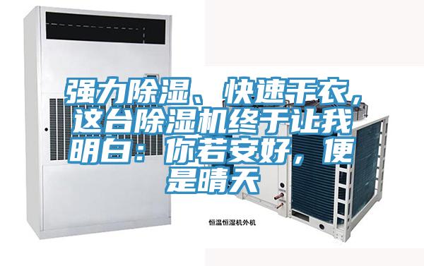 強(qiáng)力除濕、快速干衣，這臺(tái)除濕機(jī)終于讓我明白：你若安好，便是晴天