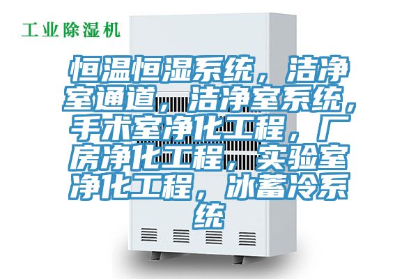 恒溫恒濕系統(tǒng)，潔凈室通道，潔凈室系統(tǒng)，手術室凈化工程，廠房凈化工程，實驗室凈化工程，冰蓄冷系統(tǒng)