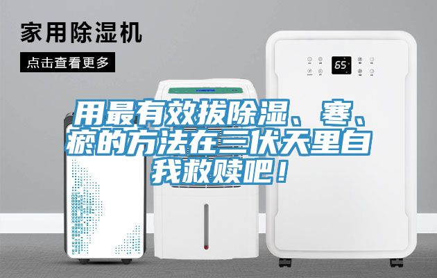 用最有效拔除濕、寒、瘀的方法在三伏天里自我救贖吧！
