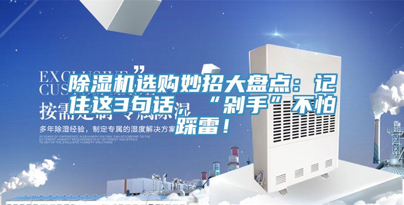 除濕機(jī)選購(gòu)妙招大盤點(diǎn)：記住這3句話，“剁手”不怕踩雷！